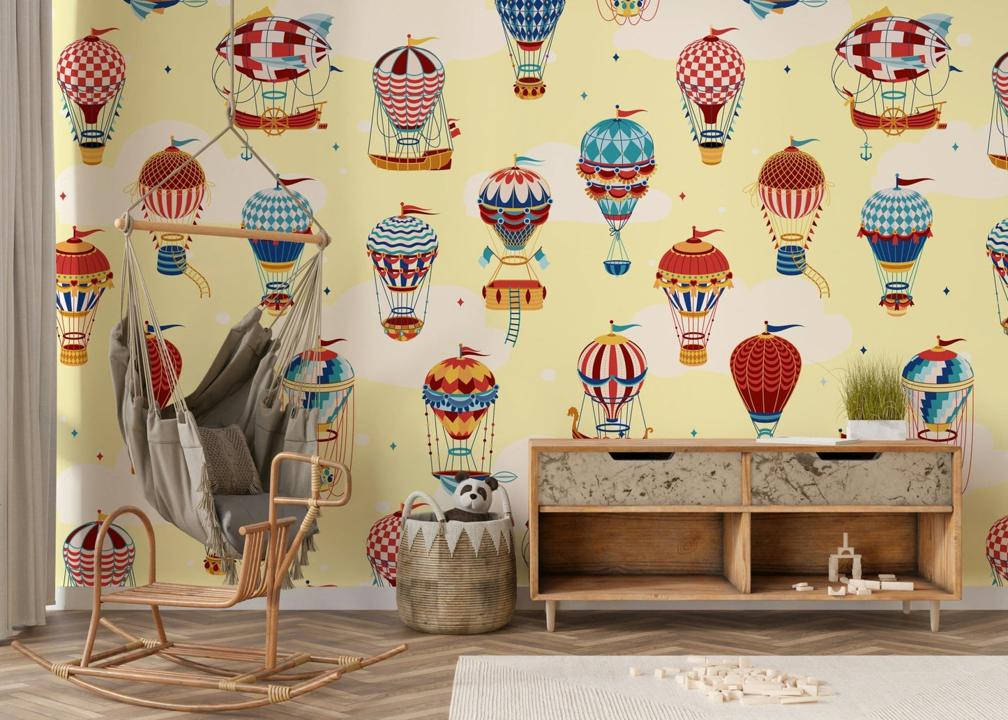 A peaceful modern abstract mural on decorative wallpaper., GD5719