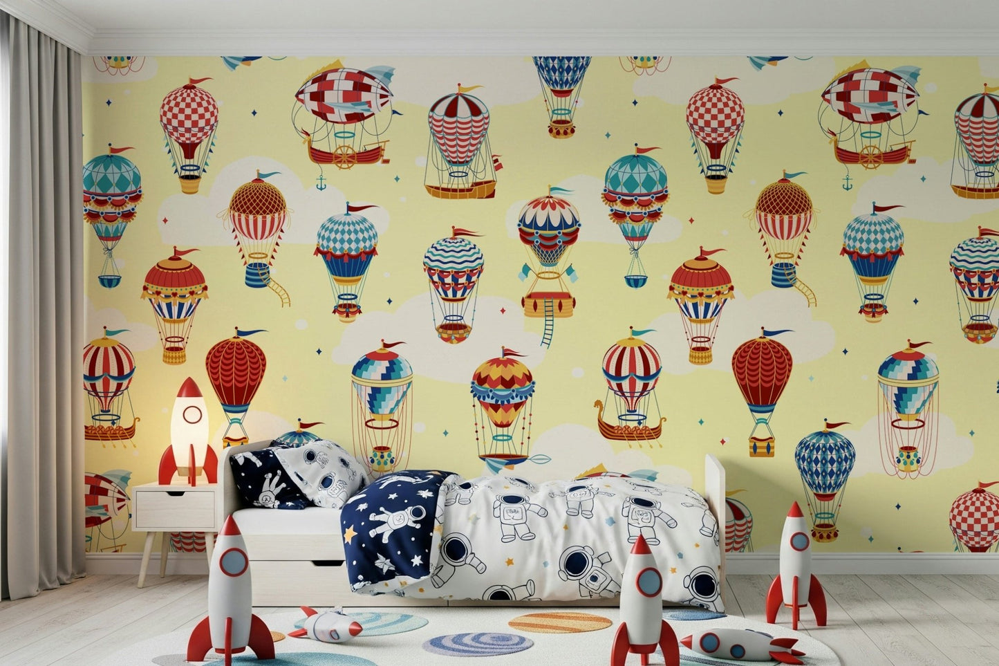A graceful subtle pattern wall mural in bright, fun tones., GD5719