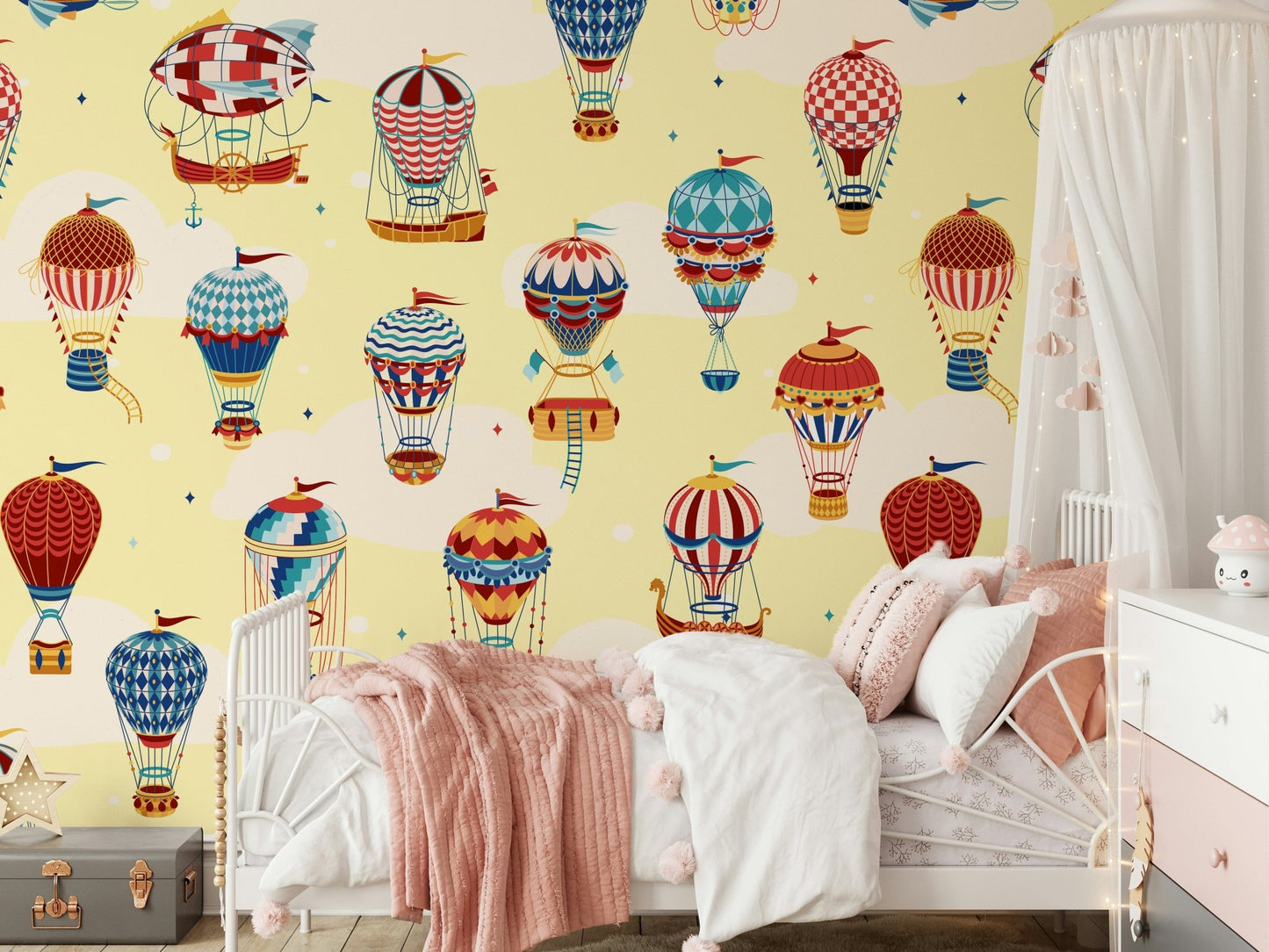 An artistic soft focus mural on minimalist wallpaper., GD5719