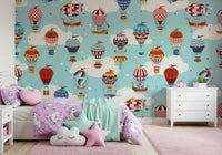 A beautiful modern art wall mural of delicate shapes.