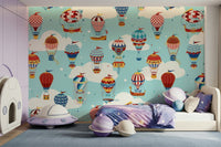 A calming abstract design wallpaper mural that defines a space.