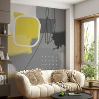 Urban Abstract Yellow Grey wall mural

