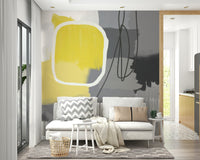 Modern city-style mural with bold colors

