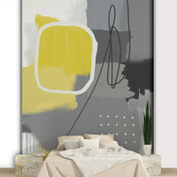 Yellow and grey abstract wallpaper design


