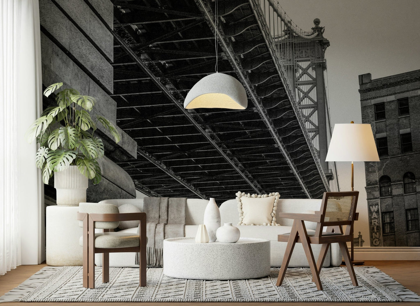 An artistic minimalist design mural for home decor.