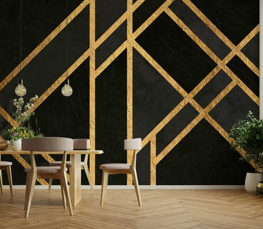 Urban black Art Deco design wall mural

