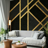 Urban chic mural with Deco-inspired shapes