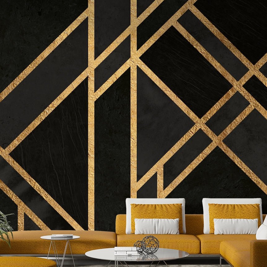 Stylish urban mural with classic Deco elements

