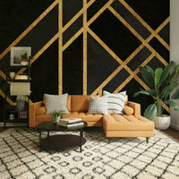Contemporary Art Deco mural in black tones

