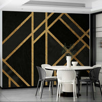 Black and grey urban Art Deco wall design


