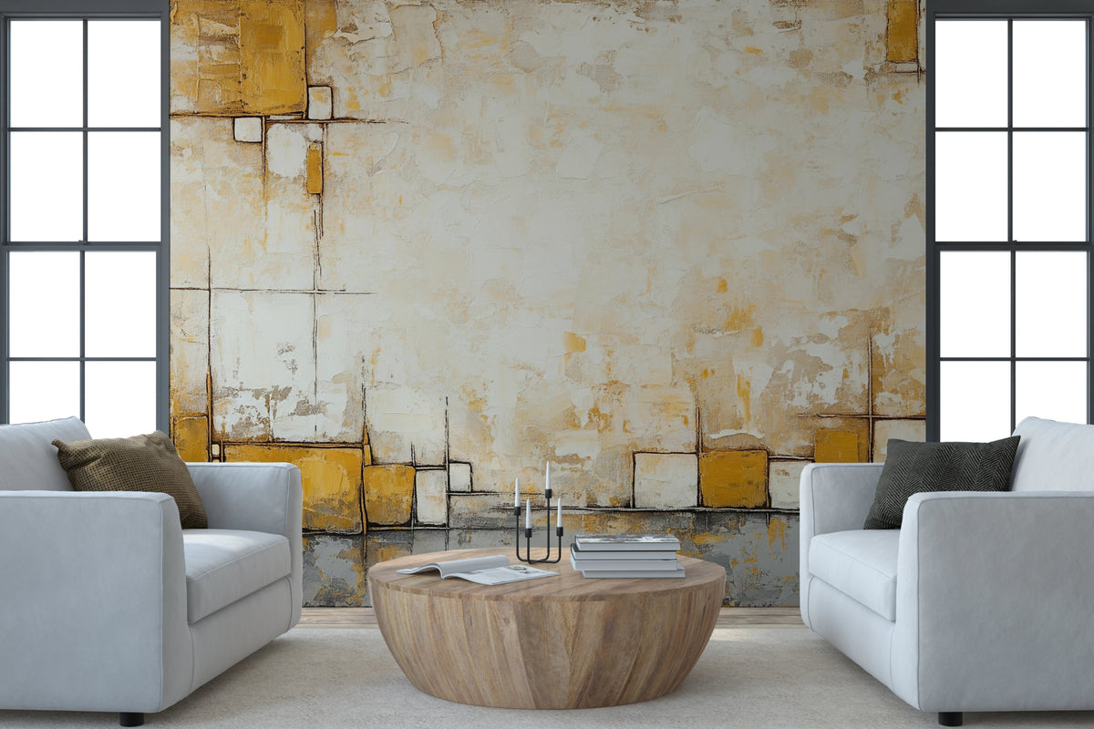 Block Mural Modern Geometric Texture | Urban Blocks Wall Mural