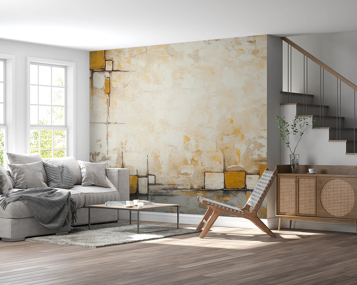 Block Mural Modern Geometric Texture | Urban Blocks Wall Mural