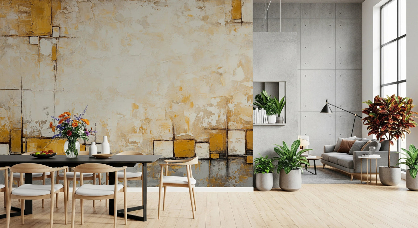 Block Mural Modern Geometric Texture | Urban Blocks Wall Mural