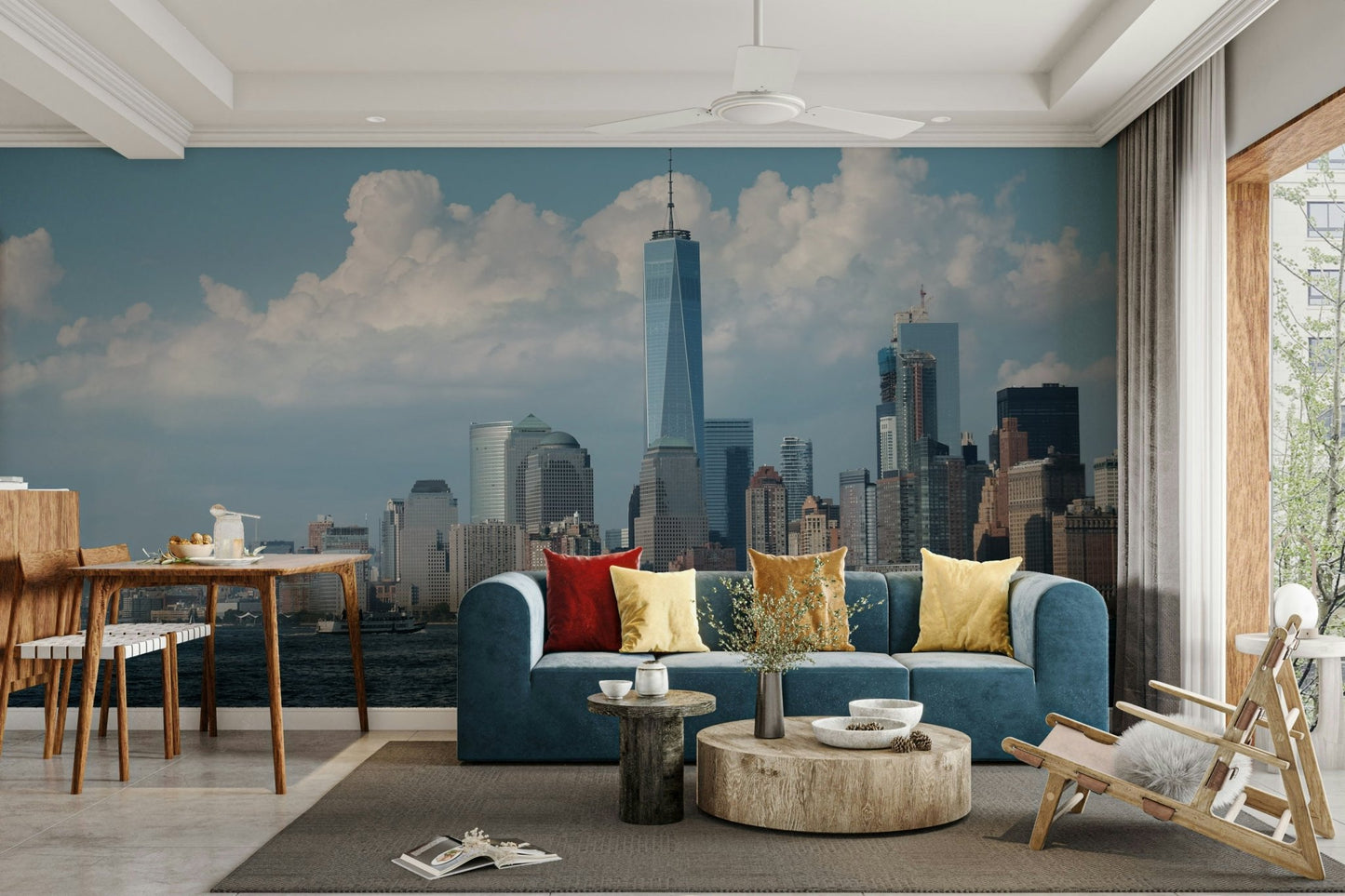 NYC skyline from waterfront
