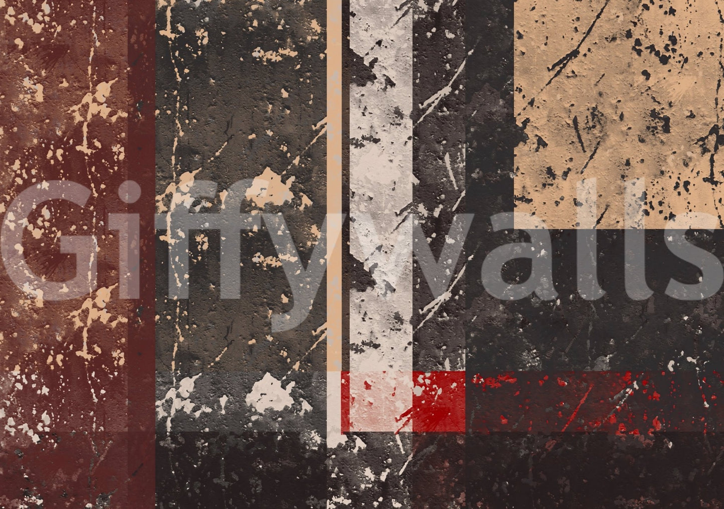 Beige and white graphics on a dark wall mural backgroundGD9519