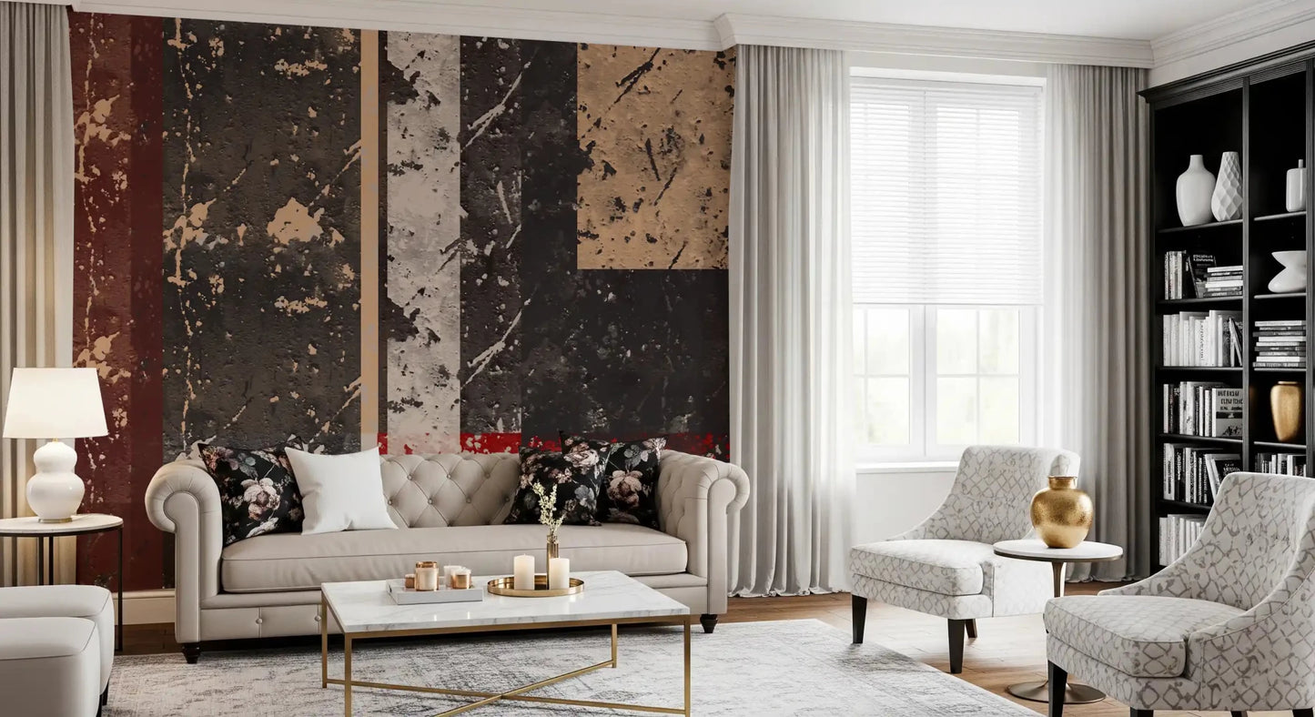 living room space featuring the abstract wall muralGD9519