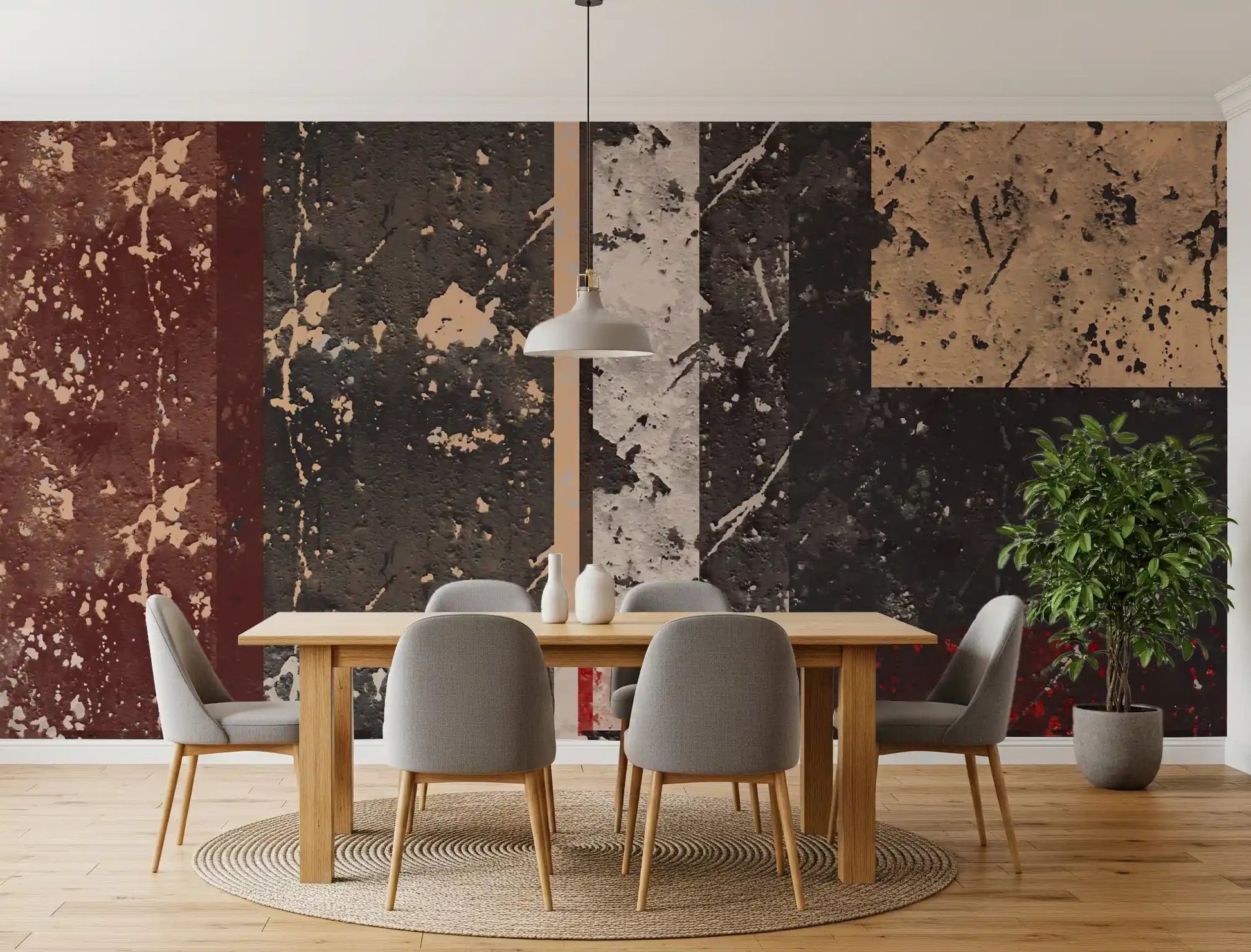 Vertical blocks of color within this industrial wall muralGD9519