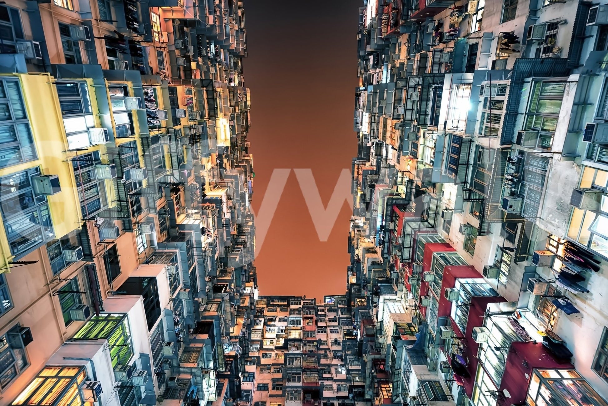 Urban Canyon Wall Mural for a bold industrial themed dining area