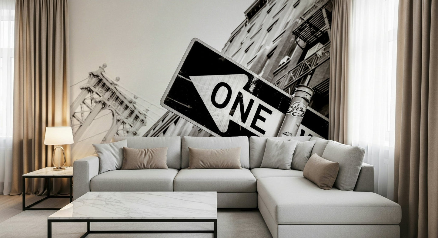 A beautiful modern art wall mural of delicate lines.