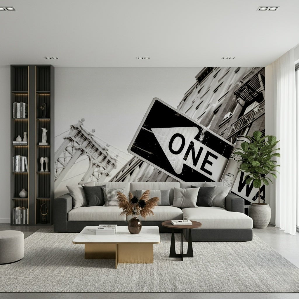 A graceful subtle pattern wall mural in cool, neutral tones.