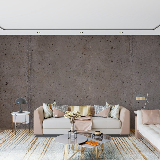 Urban Edge Wall Mural in modern loft living room setting.