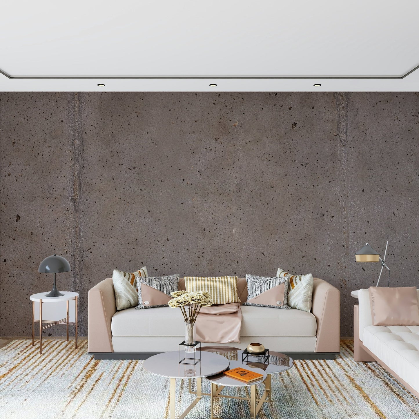 Urban Edge Wall Mural in modern loft living room setting.