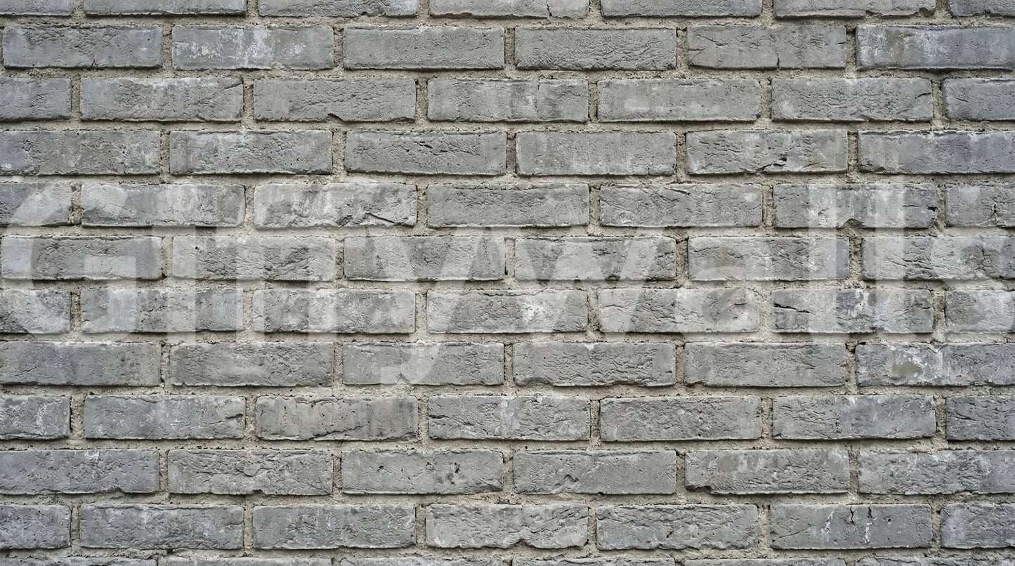 Balanced brick repetition gives the Urban Gray Brick Wall Mural depth