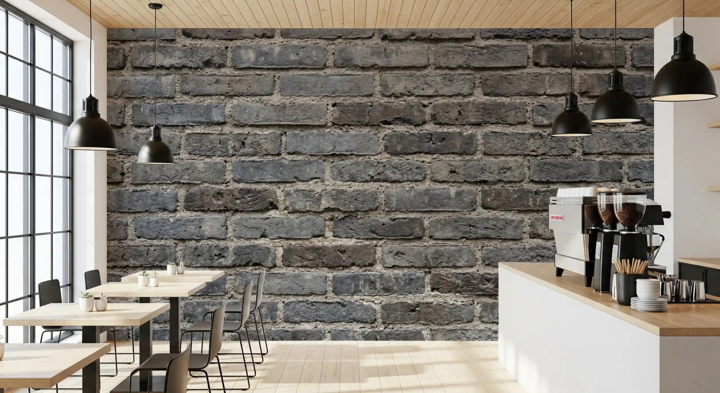 Muted gray blocks form the Urban Gray Brickwork Texture Wall Mural pattern, GD9434
