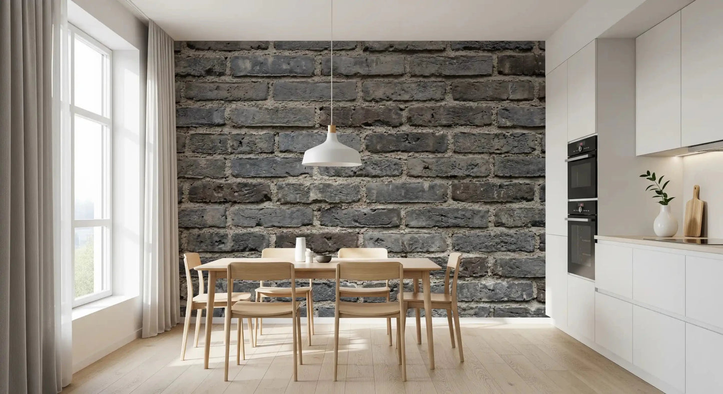 Raw wall texture stands out in Urban Gray Brickwork Texture Wall Mural, GD9434