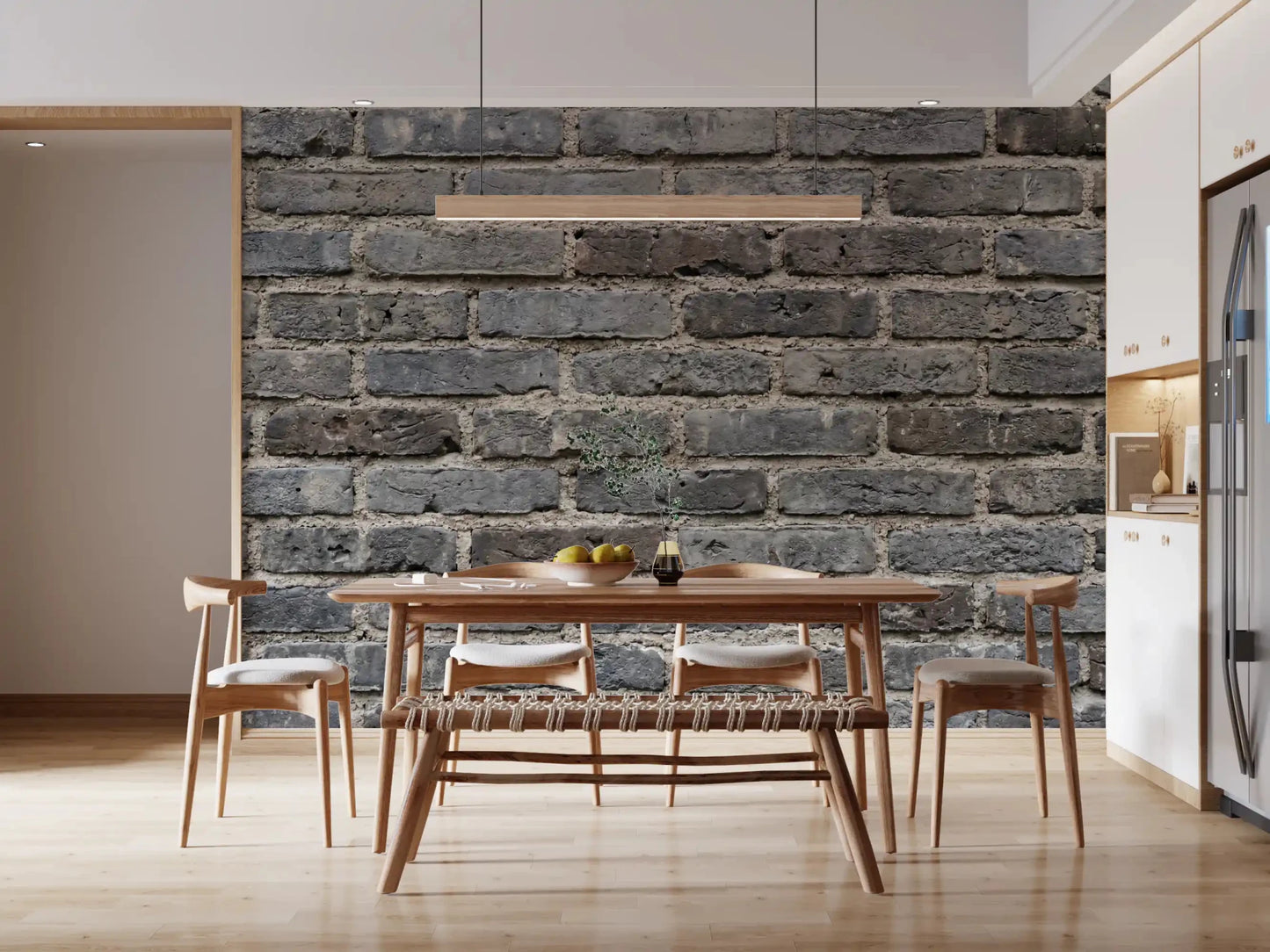 Industrial-style brick detail appears in Urban Gray Brickwork Wall Mural, GD9434