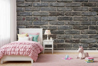 Subtle mortar lines give Urban Gray Brickwork Wall Mural a natural look, GD9434