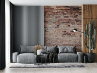 Urban Loft Texture Wall Mural in a minimalist dining room, adding rich character.