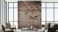 Urban Loft Texture wallpaper mural creating an industrial focal point in a kitchen.
