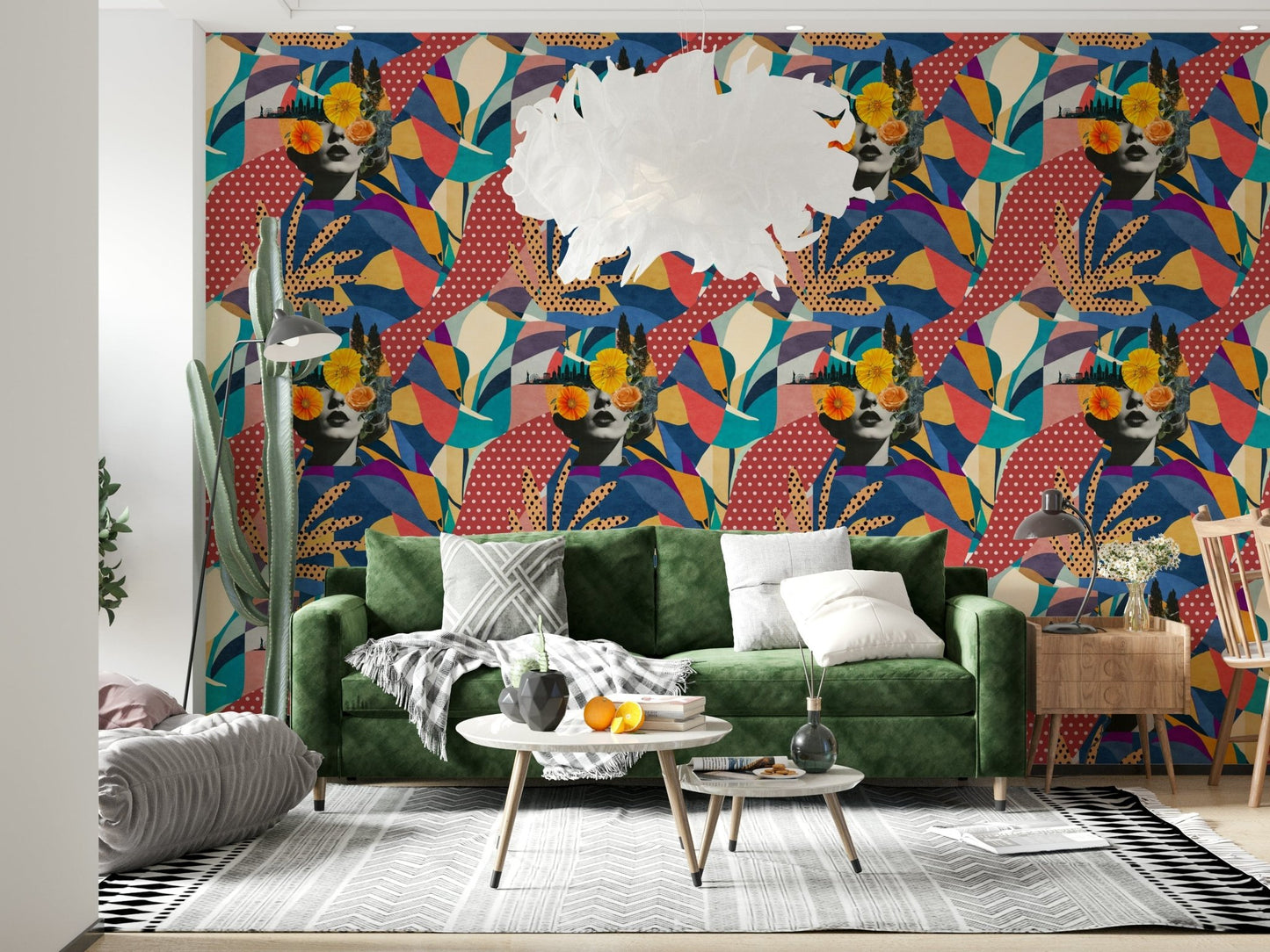Urban Muse Wallpaper enhances a chic lounge with grey accents., GD7848