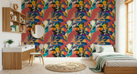Abstract Urban Muse wall mural for a contemporary bedroom setup., GD7848