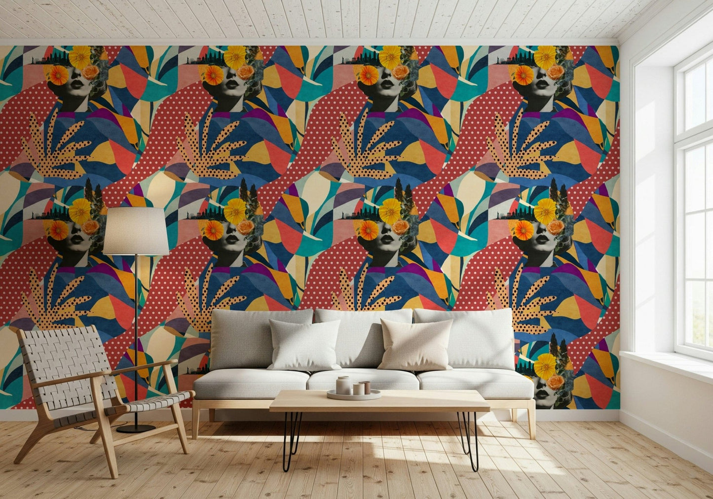 Urban Muse Wallpaper creates a calming environment in a guest room., GD7848