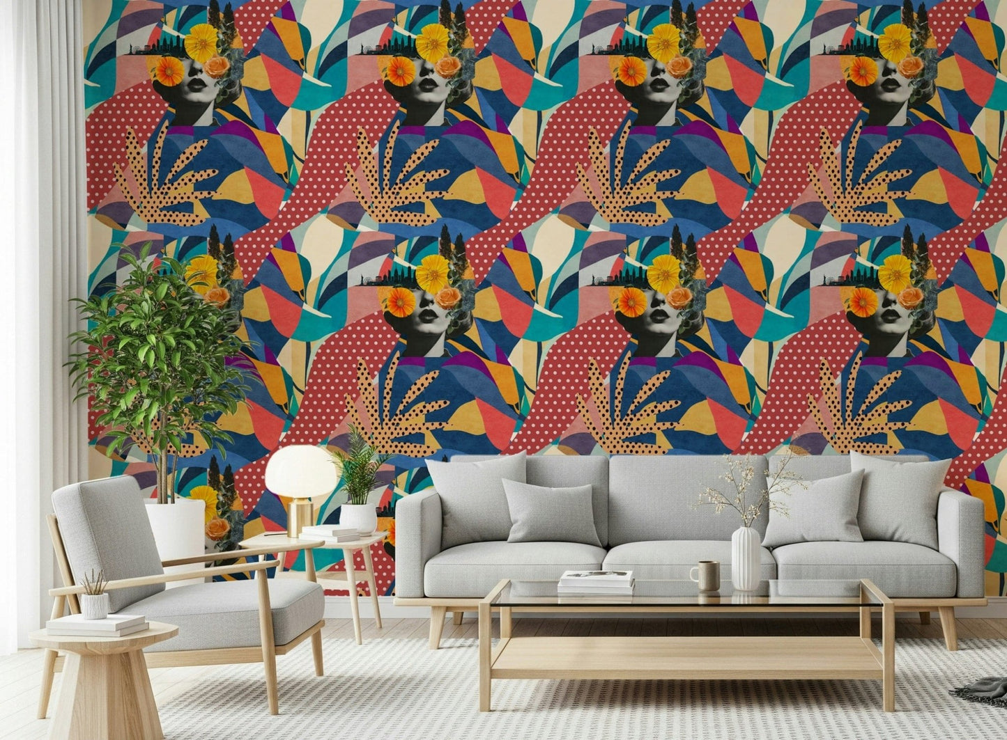 Stylish Urban Muse wall mural for a luxury master suite., GD7848