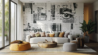 Urban Newsprint Wall Mural - Giffywalls