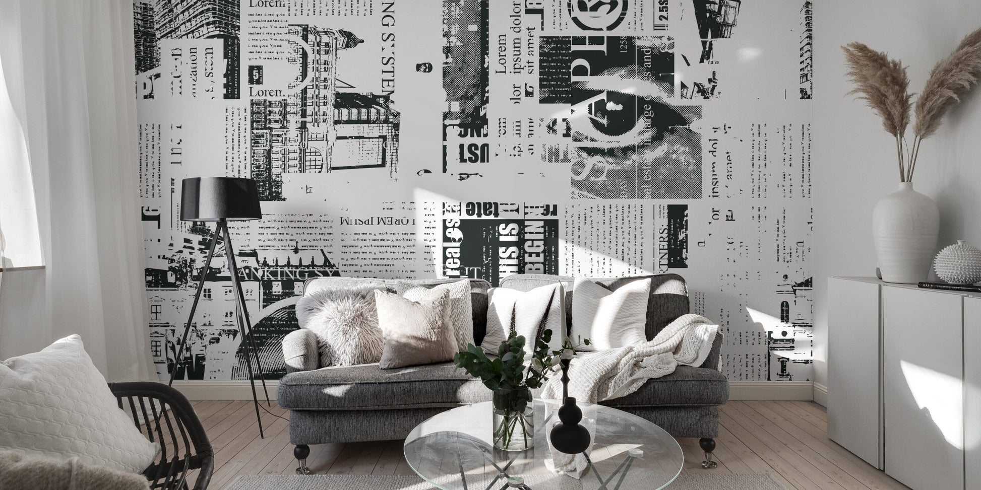 Urban Newsprint Wall Mural - Giffywalls