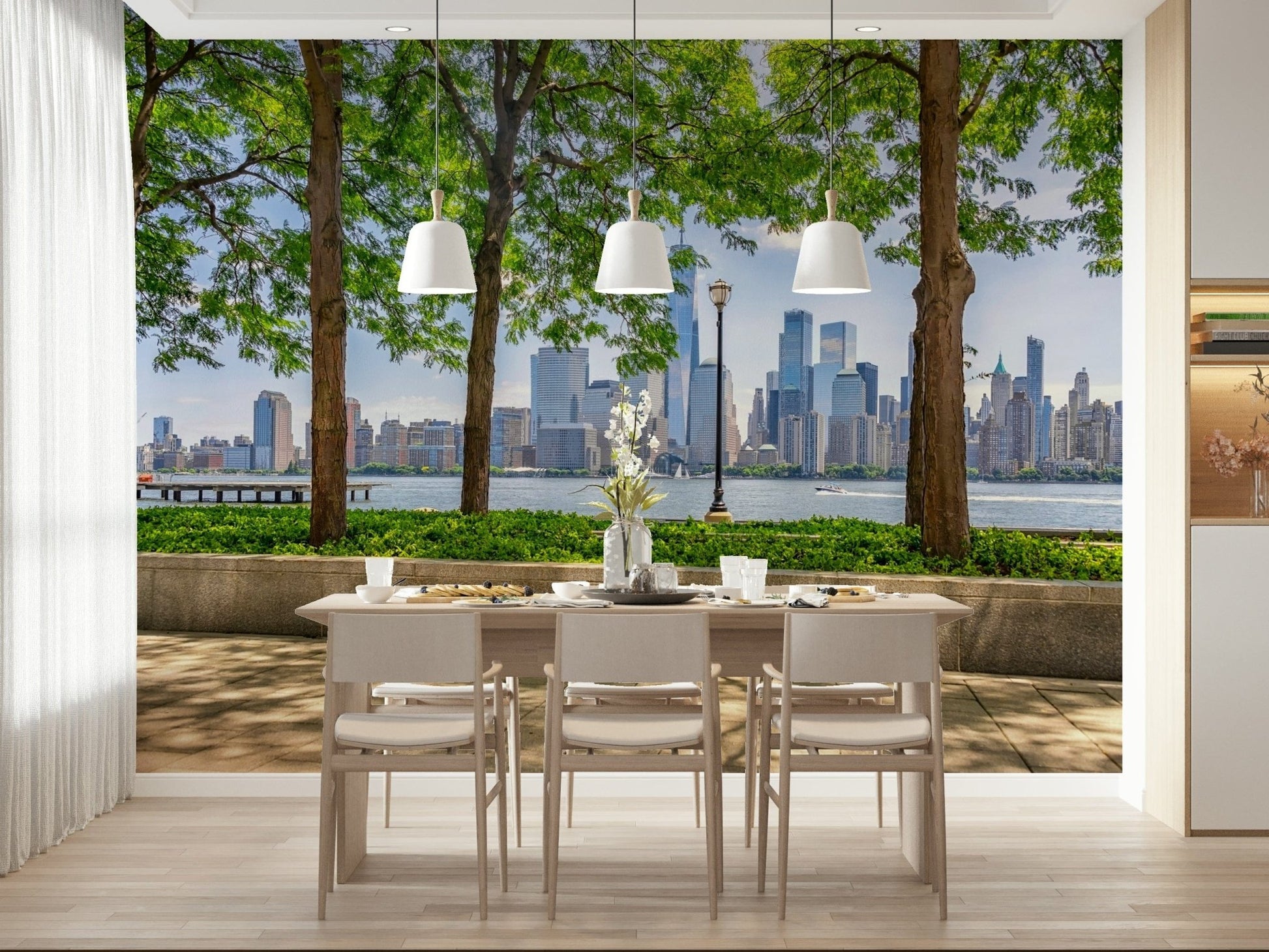 Urban Oasis View city skyline wallpaper for walls