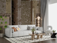 Urban Patina Collage wall mural shows stacked panels in warm earthy tones.GD9599