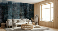 An artistic soft focus mural on minimalist wallpaper.