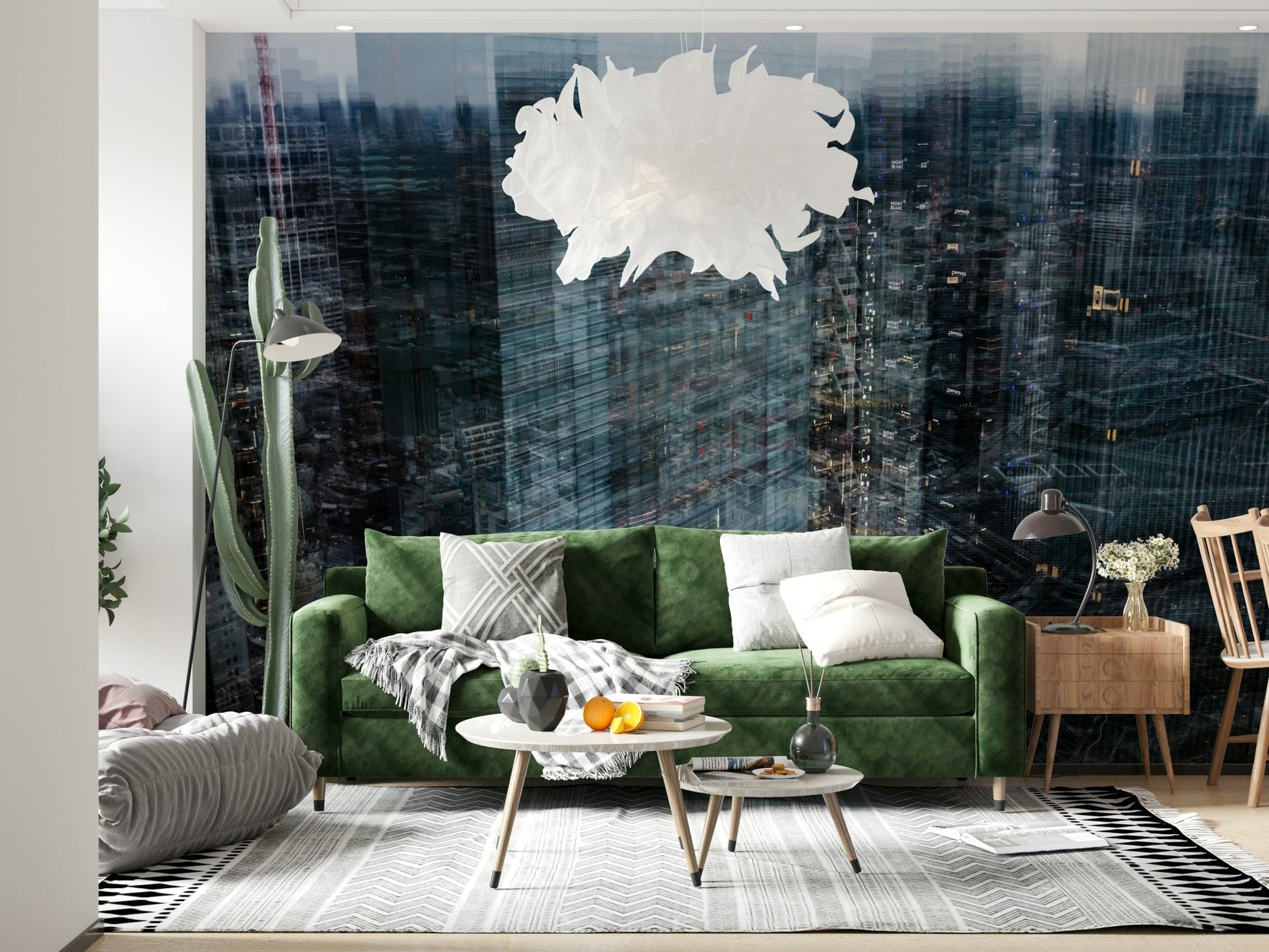A contemplative gentle design wallpaper mural for a feature wall.