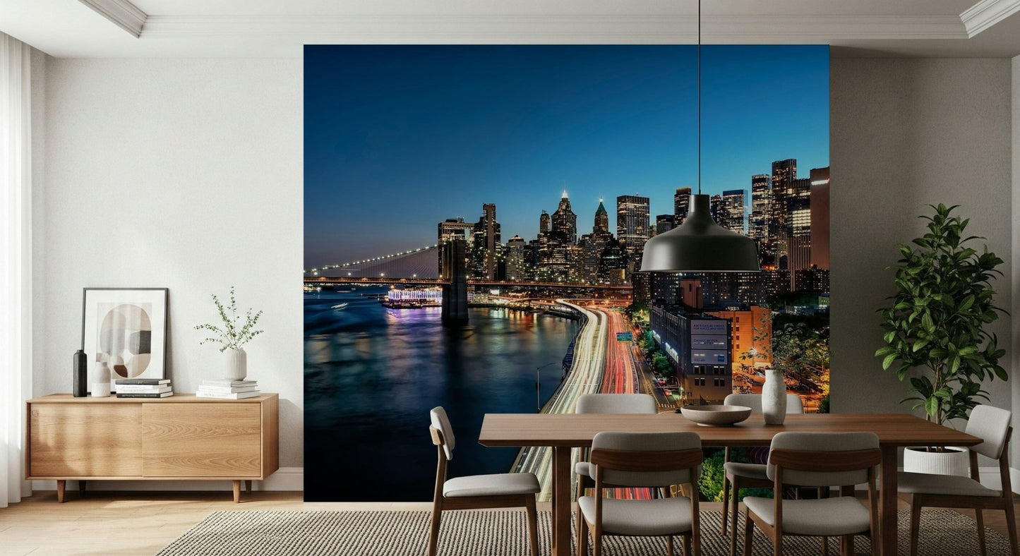 Midnight city atmosphere wallpaper for walls Urban Pulse.