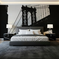 Urban Span Bridge Silhouette Wall Mural - 02333759