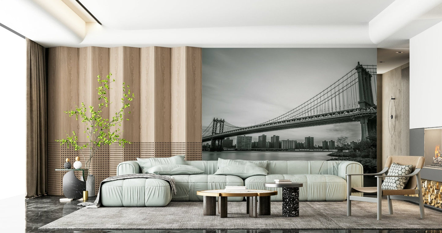 Urban Span landmark wallpaper for walls, industrial architectural mural., GD6899