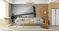 Bridge over East River Monochrome wallpaper, city backdrop Urban Span mural., GD6899