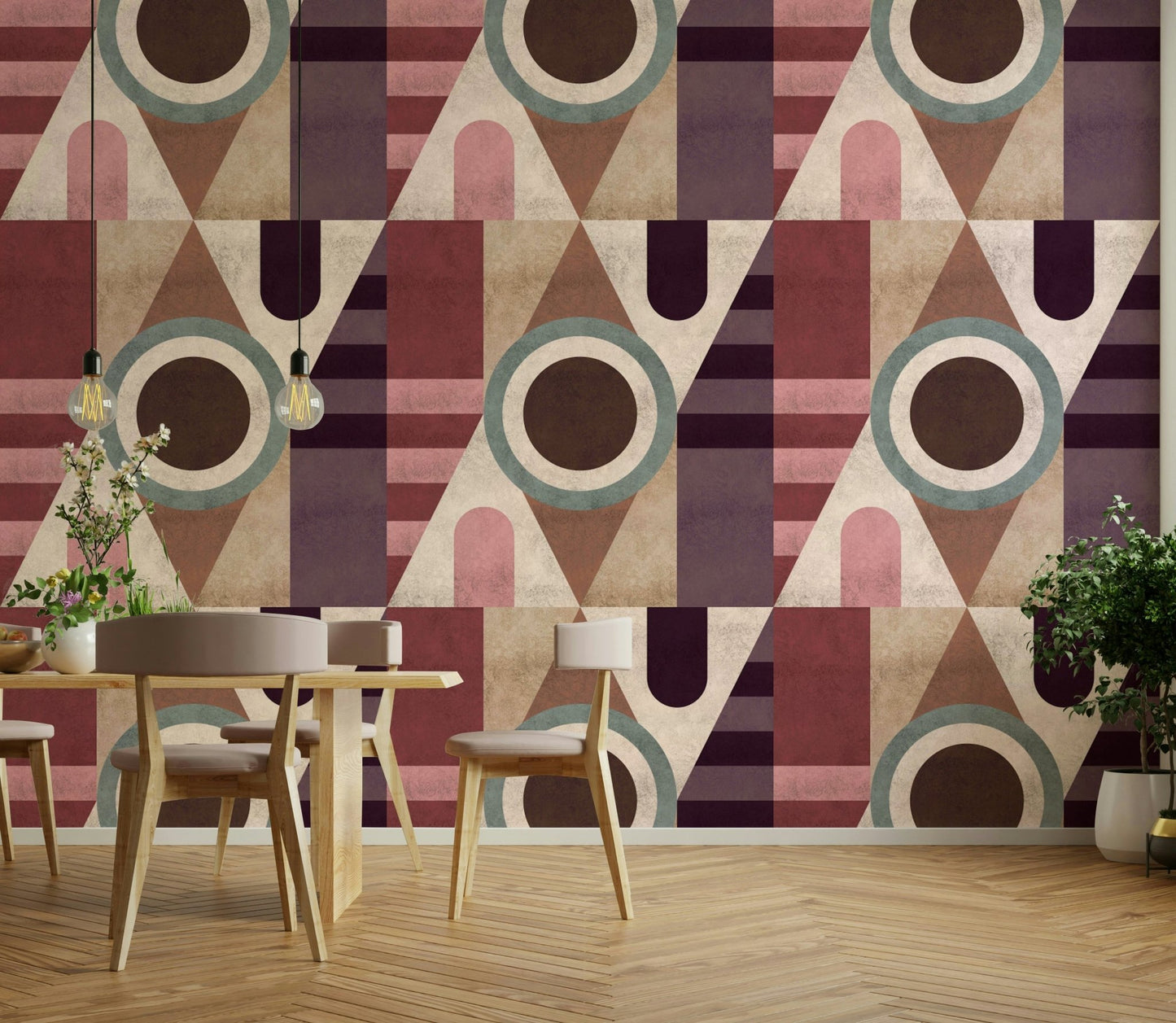 Dynamic geometric pattern Urban Texture wallpaper for bedrooms

