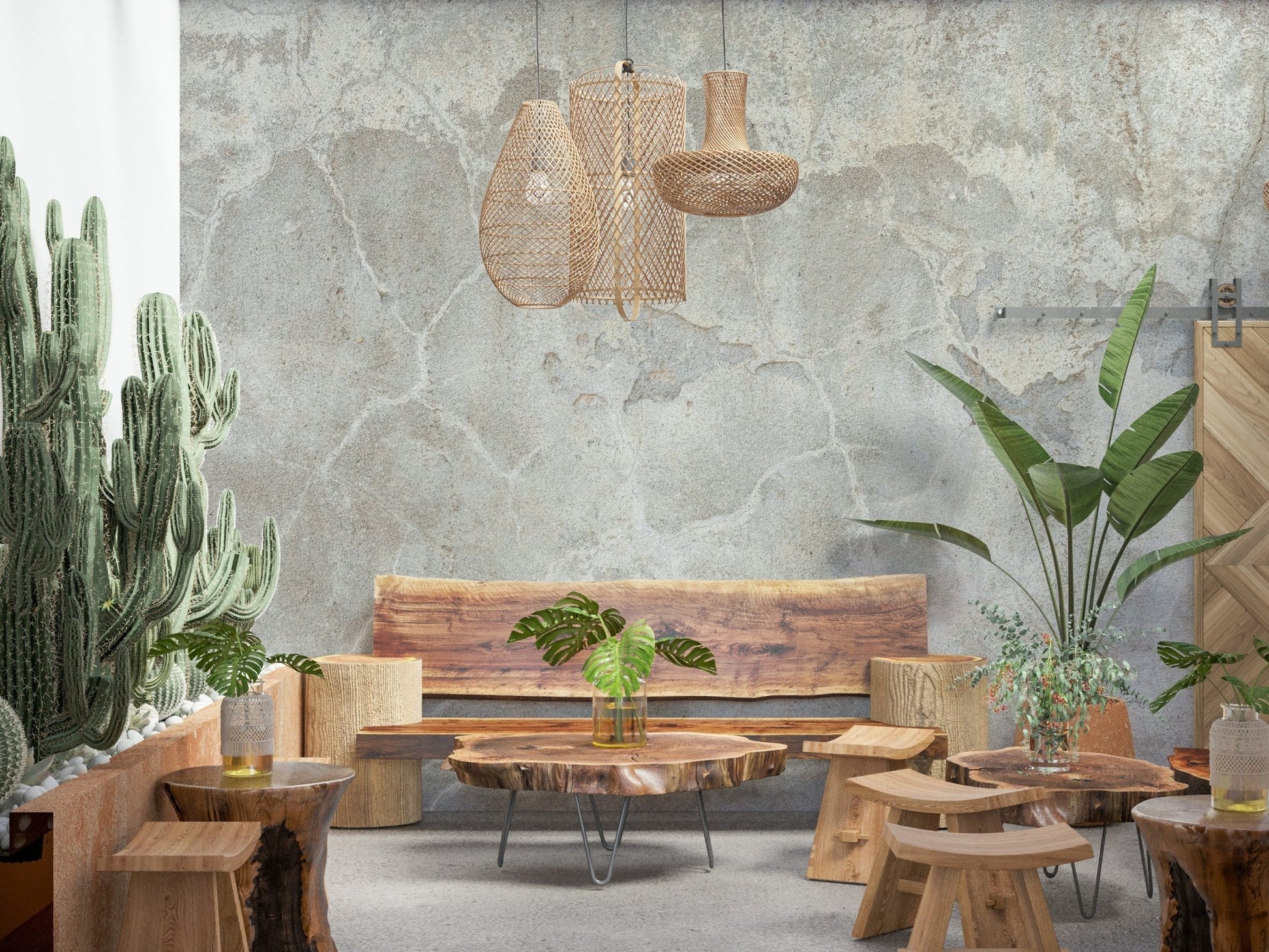 Office space with geometric lines from the Urban Texture Wall Mural., GD6156