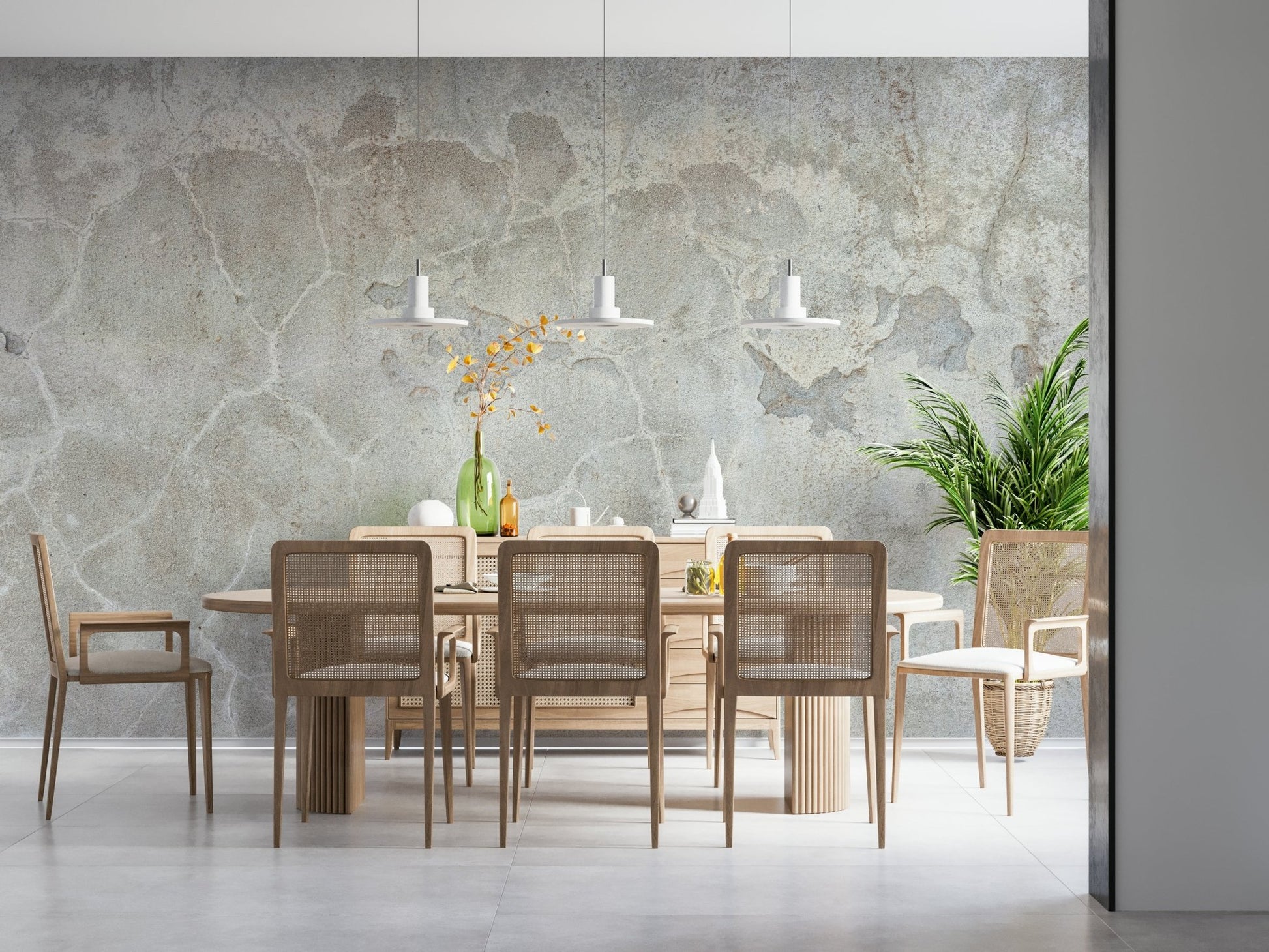 Modern, textured feature wall using the Urban Texture Wall Mural., GD6156